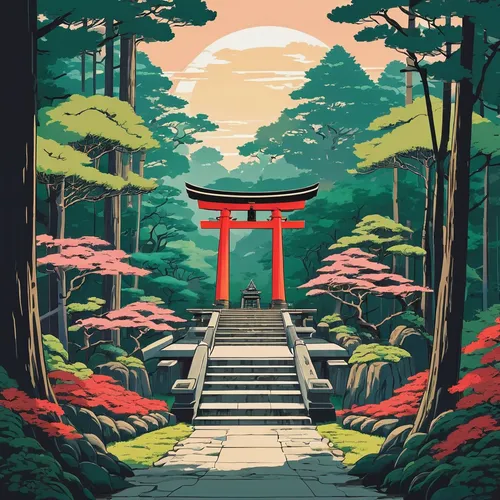 kyoto,torii,japan,japanese shrine,japan garden,japanese background,japan landscape,japanese garden,travel poster,淡島神社,japanese sakura background,samurai,japanese icons,senbon torii,japanese,bonsai,tsukemono,ginkaku-ji,japanese zen garden,fushimi inari shrine,Illustration,Japanese style,Japanese Style 06