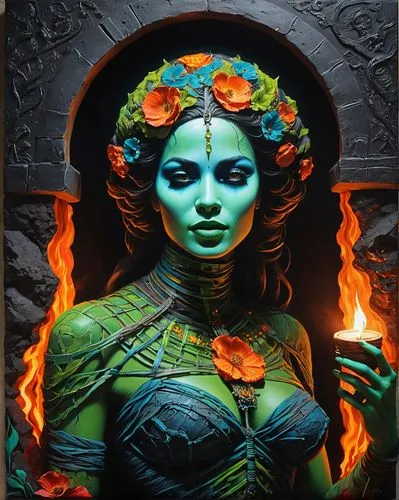 neon body painting,bodypainting,body painting,bodypaint,the enchantress,gorgon,medusa gorgon,celtic queen,medusa,fantasy art,voodoo woman,dryad,shamanic,sorceress,fire artist,dusshera,balinese,iranian nowruz,anahata,merida,Conceptual Art,Fantasy,Fantasy 03