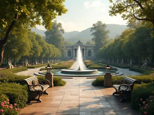 garden of the fountain,palace garden,central park,fountains,powerscourt,landscape background,lafayette park,fountain lawn,fountain pond,jardiniere,gardens,rivendell,decorative fountains,landscaped,walk in a park,parc,chatsworth,city park,jardines,beauty scene,Photography,General,Realistic