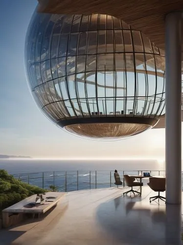 snohetta,penthouses,futuristic architecture,dunes house,glass sphere,the observation deck,Photography,General,Natural