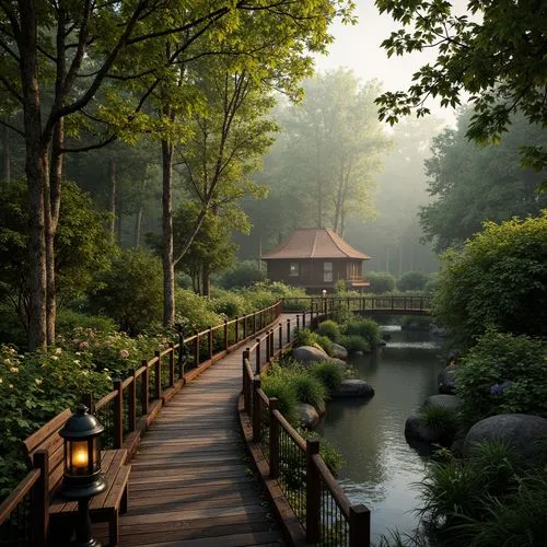 japanese garden,wooden bridge,montreat,japan garden,korean folk village,south korea,tranquility,nature garden,leshan,nantou,teahouse,beautiful landscape,nature landscape,greenforest,alishan,summer cottage,jecheon,great smoky mountains,home landscape,landscape nature