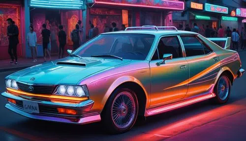 3d car wallpaper,toyota ae85,datsun 510,80s,chevrolet tracker,nissan skyline,lancia prisma,subaru rex,subaru impreza wrx,ford lightning,merc,80's design,pontiac aztek,mercedes glc,neon,volkswagen beetlle,city car,car drawing,neon lights,retro car,Conceptual Art,Daily,Daily 15