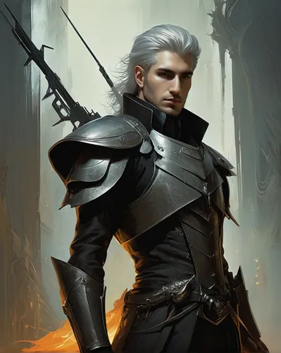 witcher,male elf,cullen skink,heroic fantasy,dark elf,massively multiplayer online role-playing game,prejmer,male character,daemon,fantasy portrait,mercenary,paladin,konstantin bow,vax figure,fantasy picture,silver arrow,htt pléthore,alaunt,moulder,templar,Illustration,Realistic Fantasy,Realistic Fantasy 16