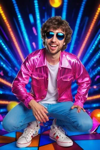 disco,dj,pink background,portrait background,pink vector,twitch icon,80s,color background,colorful foil background,man in pink,dan,kontroller,3d background,spotify icon,magenta,purple background,youtube icon,aaa,soundcloud icon,wall,Illustration,Realistic Fantasy,Realistic Fantasy 38