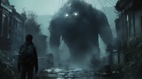 encounter,the ghost,ghosts,mist,sci fiction illustration,outbreak,the fog,concept art,game illustration,wither,supernatural creature,ghost,halloween ghosts,walking man,veil fog,the wanderer,the pollut