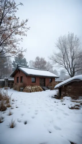 winter house,korean village snow,snow house,homeplace,snowfalls,cabins