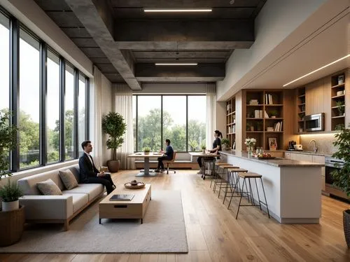 loft,lofts,modern office,penthouses,sky apartment,interior modern design,modern kitchen interior,modern decor,contemporary decor,clubroom,apartment lounge,daylighting,modern room,shared apartment,modern living room,livingroom,associati,home interior,modern kitchen,concrete ceiling