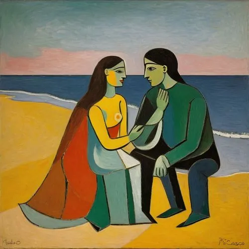 picasso,young couple,peretz,heckel,matisse,mousseau,severini,subramanyan,man and wife,amantes,brauner,blumstein,fauvist,cubists,two people,garamantes,man and woman,amants,gaudier,man at the sea,Art,Artistic Painting,Artistic Painting 05