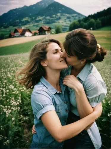 girl and boy outdoor,vintage boy and girl,kleinbild film,two girls,girl kiss,sound of music,Photography,Documentary Photography,Documentary Photography 02