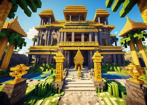 gold castle,ancient city,stone palace,egyptian temple,artemis temple,ancient house,ancient buildings,temple,poseidons temple,ziggurat,vihara,ancient building,house pineapple,greek temple,shaders,mansion,pagodas,angkor,thai temple,voxel,Unique,Pixel,Pixel 03