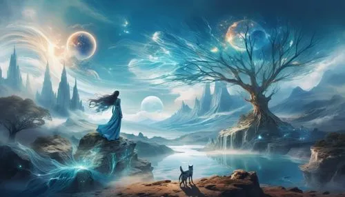 fantasy picture,fantasy landscape,alfheim,fantasy art,icewind,fantasia,samuil,thingol,realms,silmarils,fairy world,silmarillion,3d fantasy,the mystical path,legendarium,sorceror,pillars of creation,patronus,dreamlands,wonderlands,Illustration,Realistic Fantasy,Realistic Fantasy 01