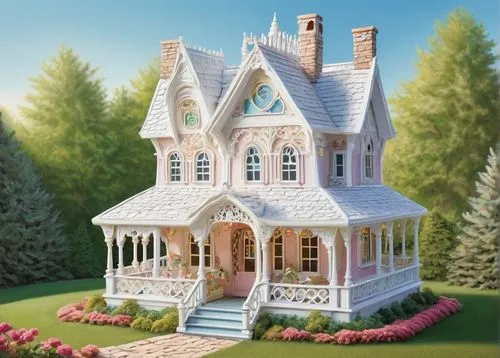 miniature house,victorian house,doll house,doll's house,little house,houses clipart,dollhouses,fairy house,dreamhouse,dolls houses,house in the forest,two story house,country cottage,model house,summer cottage,small house,country house,the gingerbread house,cottage,beautiful home,Illustration,Black and White,Black and White 22