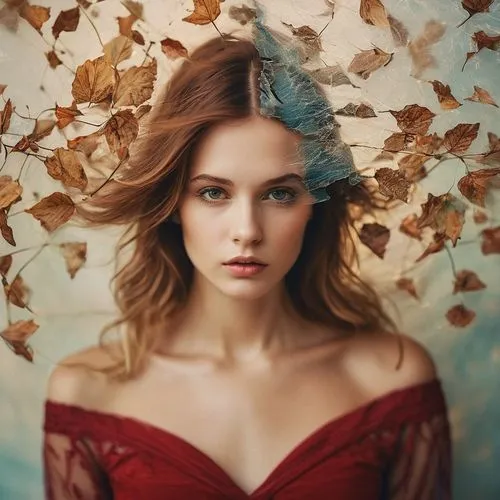 autumn background,romantic portrait,ivy,autumn theme,autumnal,girl in a wreath,autumn leaves,young woman,portrait background,autumn gold,autumn photo session,red leaf,autumn icon,golden autumn,autumn leaf,portrait photography,autumn leaf paper,romantic look,autumn jewels,mystical portrait of a girl,Photography,General,Commercial