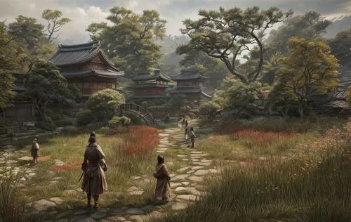 tsukemono,pilgrimage,kyoto,ginkaku-ji,towards the garden,sake gardens,the path,japan garden,koyasan,hwachae,the wanderer,goki,the mystical path,japan landscape,japanese shrine,samurai,world digital painting,chinese temple,stroll,background with stones,Game Scene Design,Game Scene Design,Japanese Martial Arts