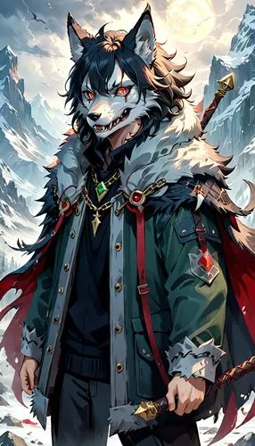 Fenrir: Villain

Concept: A ruthless eco-terrorist who seeks to unleash natural disasters upon humanity, believing that humans have irreparably damaged the planet.
Costume: A ragged fur cloak made fro