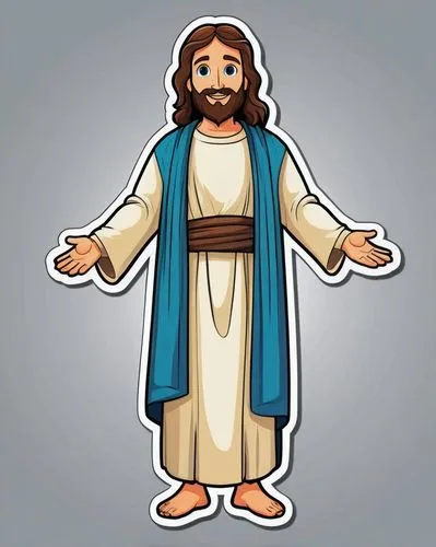 Jesus standing  looking happy in a style as a cartoon for children. ,jesus figure,clipart sticker,bejesus,my clipart,jeshua,iesus,sechrist,christus,ihesus,statue jesus,clipart,whosoever,sticker,evange