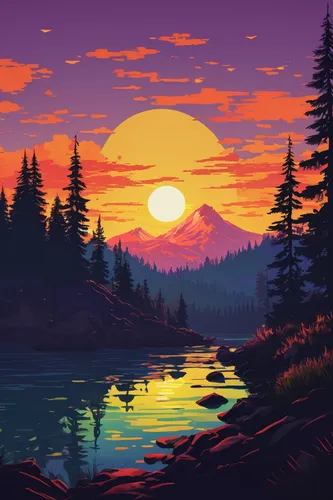 dusk background,purple landscape,landscape background,evening lake,mountain sunrise,dusk,coast sunset,purple wallpaper,pixel art,desktop wallpaper,art background,desktop background,sunset,digital background,nature landscape,hd wallpaper,moonrise,an island far away landscape,background screen,cartoon video game background,Art,Artistic Painting,Artistic Painting 04