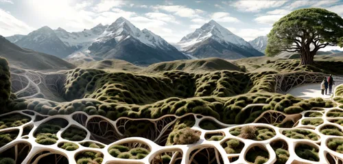 mushroom landscape,mountainous landscape,terraforming,mountainous landforms,fractal environment,virtual landscape,fractals art,karst landscape,mountain landscape,mountain pasture,the landscape of the mountains,futuristic landscape,fantasy landscape,landscape background,mandelbulb,mountains,mountain valleys,mountain ranges,world digital painting,mountain world