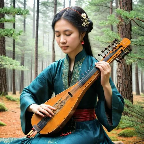 guqin,gayageum,guzheng,sarangi,xueyantuo,khamti,Illustration,Abstract Fantasy,Abstract Fantasy 07