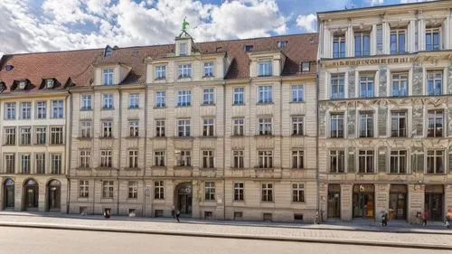 street view of buildings in Munich Wagmüllerstrasse, style: lively with cars and people, sunlight,würzburg residence,leipzig,ludwig erhard haus,dresden,regensburg,kontorhausviertel,konzerthaus,vienna,