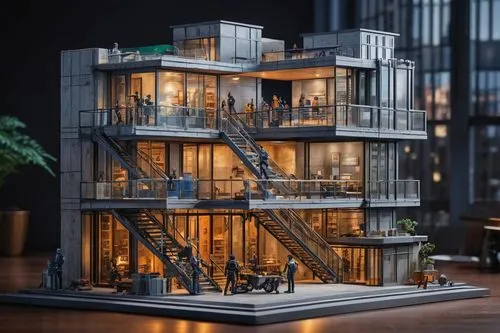 an apartment,lofts,model house,sky apartment,multistorey,penthouses,kundig,shared apartment,condos,apartments,apartment,high rise,doll house,cubic house,miniature house,residential tower,modern office,condominium,loft,condo,Unique,3D,Garage Kits