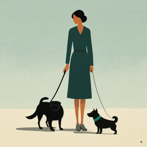 girl with dog,dog walker,dog illustration,walking dogs,dog leash,english toy terrier,dog walking,travel poster,vintage illustration,kennel club,companion dog,leash,standard schnauzer,toy manchester terrier,woman walking,art deco woman,women silhouettes,kerry blue terrier,boy and dog,dog training,Illustration,Japanese style,Japanese Style 08