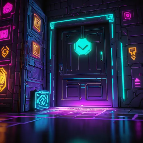 neon arrows,neon ghosts,dungeon,portal,neon light,3d render,neon lights,metallic door,3d mockup,cube background,3d background,neon sign,game blocks,cubes,80's design,nightclub,defense,neon,neon drinks,development concept,Photography,Documentary Photography,Documentary Photography 14