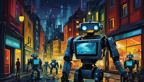 robots,sci fiction illustration,robotic,robot,robotics,droid,cyberpunk,robot icon,cybernetics,walking man,robot in space,industrial robot,sci-fi,sci - fi,bot,dystopia,sci fi,chat bot,minibot,artificial intelligence,Art,Artistic Painting,Artistic Painting 37