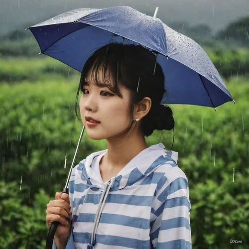 asian umbrella,little girl with umbrella,in the rain,rainy season,japanese umbrella,zhiyuan,Conceptual Art,Daily,Daily 03