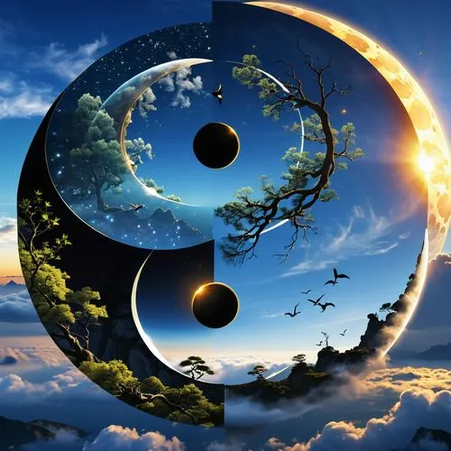 yinyang,yin yang,taoism,sun and moon,taoist,trigrams,moon and star background,crescent moon,moon phases,moon and star,global oneness,crescents,dualities,bagua,fractals art,qabalah,conjuncts,lunar phases,parallel worlds,moon phase