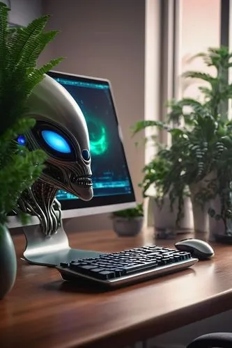 alienware,deskjet,avp,xenomorph,man with a computer,cybertrader,cybersurfing,cybersurfers,cyberpatrol,computerologist,blur office background,neomordellistena,trackball,seti,computer freak,vanu,genocyber,neon human resources,desk accessories,cybercriminals,Conceptual Art,Sci-Fi,Sci-Fi 13