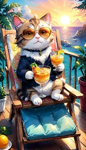 tea party cat,colada,sunfeast,cat drinking tea,summer background,coladas,Anime,Anime,General