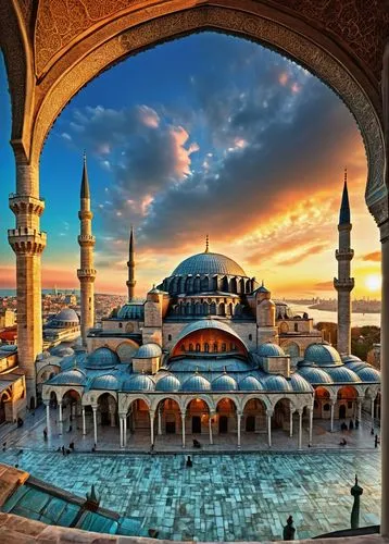 blue mosque,sultan ahmed mosque,sultan ahmet mosque,mosques,grand mosque,muezzin,islamic architectural,big mosque,turkiye,muhammet,muezzins,hagia sofia,musabah,alabaster mosque,hagia sophia mosque,halime,sultanahmet,city mosque,mamluk,urzica,Illustration,Realistic Fantasy,Realistic Fantasy 16