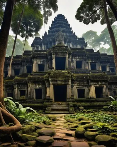 angkor,angkor thom,angkor wat temples,yavin,angkor wat,artemis temple,banteay,cambodia,tempel,ancient buildings,prasat,temples,yasuni,temple,ancient city,siemreap,ancient building,phimai,poseidons temple,ancient house,Illustration,Japanese style,Japanese Style 13