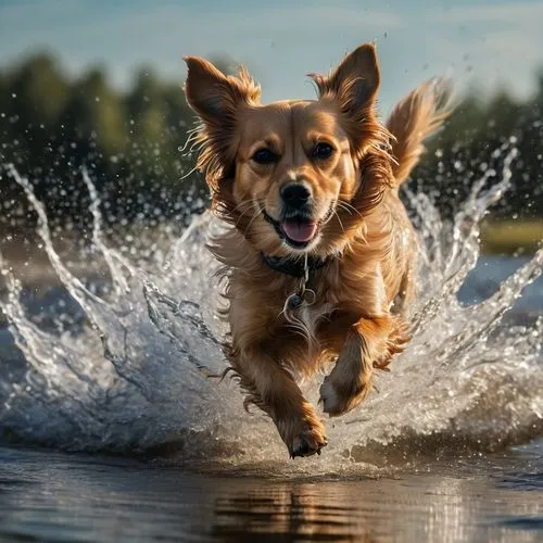 dog running,running dog,dog in the water,leap for joy,nova scotia duck tolling retriever,water jump,Photography,General,Natural