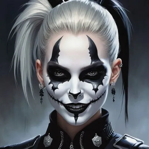 kerli,lacrimosa,face paint,ghostley,sindel,gothic portrait,harley,domino,deathrock,mesmero,antwoord,sombra,gothic woman,lazaretto,gothicus,arlequin,goth woman,maximilien,catrina calavera,skold,Conceptual Art,Fantasy,Fantasy 29