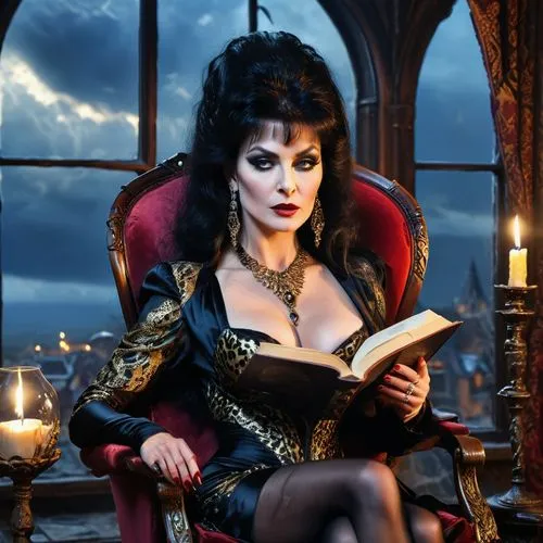 elvira,gothic portrait,vampire woman,bellatrix,dolcenera,gothic woman,Photography,General,Commercial