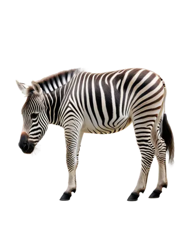 Transparent zebra, white background, standing, detailed fur pattern, black stripes, bright eyes, alert ears, muscular legs, hooves, natural texture, soft focus, shallow depth of field, warm lighting, 