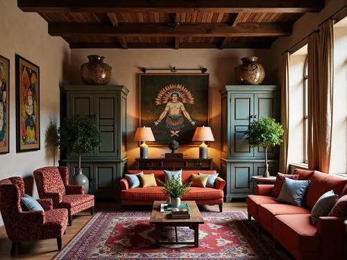 interior decor,amanresorts,casa fuster hotel,sitting room,anteroom,filoli,cassina,overmantel,home interior,interiors,living room,alcove,ornate room,livingroom,great room,interior decoration,bohemian art,decor,loft,interno