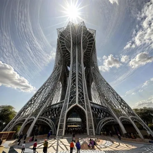 christ chapel,cheese grater,futuristic architecture,steel tower,renaissance tower,notredame de paris,olympic flame,oculus,notre dame de sénanque,notre-dame,notre dame,tbilisi,french building,tehran,the cathedral,santiago calatrava,stalin skyscraper,strange structure,milano,the basilica