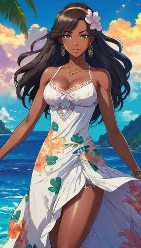 moana,aloha,polynesian girl,hula,summer jasmine,luau,sun bride,mai tai,honolulu,plumeria,beach background,jasmine blossom,polynesian,sand jasmine,jasmine,tiana,white plumeria,hydrangea background,frangipani,summer background,Illustration,Japanese style,Japanese Style 03