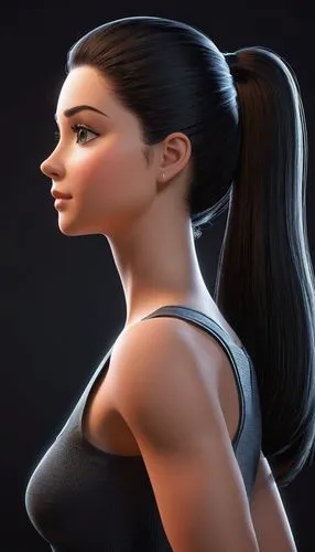 tifa,sternocleidomastoid,derivable,lara,ponytail,alita,Unique,3D,3D Character