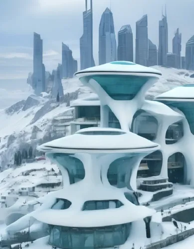 futuristic landscape,arcology