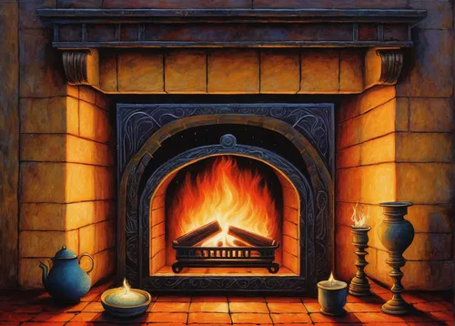 fireplace,fireplaces,fire place,christmas fireplace,wood-burning stove,fire in fireplace,hearth,log fire,masonry oven,mantel,fireside,wood stove,mantle,gas stove,stove,the eternal flame,warming,warmth,candlemaker,oil lamp,Illustration,Abstract Fantasy,Abstract Fantasy 09