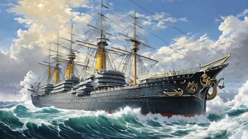 sea fantasy,troopship,victory ship,protected cruiser,galleon ship,full-rigged ship,sea sailing ship,cruiser aurora,training ship,three masted sailing ship,auxiliary ship,east indiaman,galleon,caravel,royal mail ship,ship releases,steam frigate,manila galleon,usn,tallship,Art,Classical Oil Painting,Classical Oil Painting 02