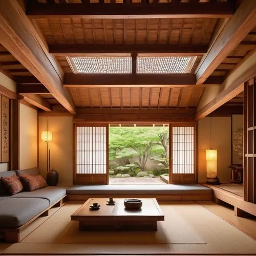 japanese-style room,ryokan,ryokans,tatami,amanresorts,chanoyu,asian architecture,japanese style,zen garden,dojo,teahouse,tea ceremony,japanese zen garden,heian,wooden roof,japanese patterns,hanok,hideyoshi,teahouses,japon,Illustration,Paper based,Paper Based 19