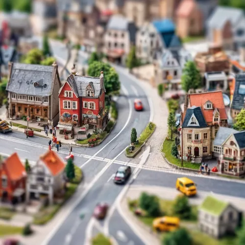 Instantly cut out objects from photos.,tilt shift,miniature house,row houses,escher village,dolls houses,suburban,building sets,town planning,miniature cars,miniature figures,townscape,row of houses,c