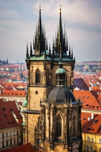 Historic Prague, Czech Republic, Baroque architecture, ornate decorations, grandiose buildings, St. Vitus Cathedral, Charles Bridge, Vltava River, cobblestone streets, medieval alleys, Gothic spires, 