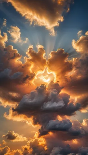 cloudscape,swelling clouds,sun in the clouds,cloud formation,evening sky,cloud image,Photography,General,Natural