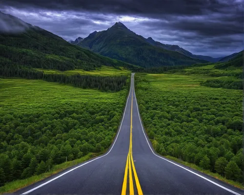 Photo The Long and Narrow Road by Johan Lennartsson on 500px,mountain highway,mountain road,icefield parkway,alcan highway,long road,winding roads,straight ahead,open road,road to nowhere,winding road